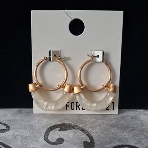 Forever 21 Matte Gold Double Hoop Earrings